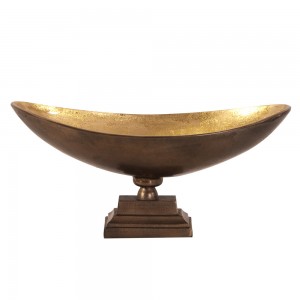 Darby Home Co Oblong Footed Bronze and Gold Decorative Bowl DABY1578